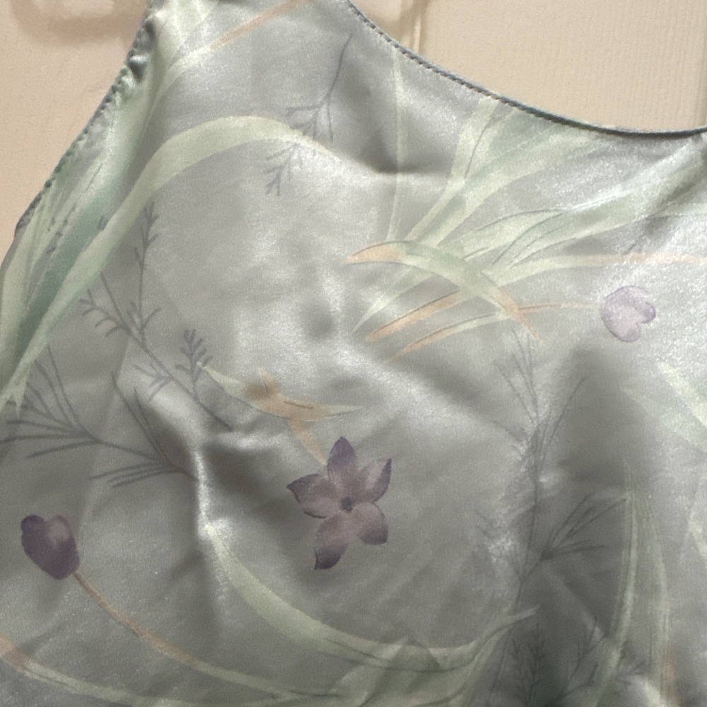 Vintage Etienne Slip Dress SZ Small light blue floral - Picture 2 of 6